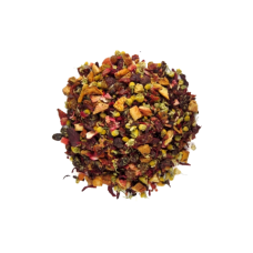 Βοτανικό τσάι με φρούτα και κόκκινα άνθη.